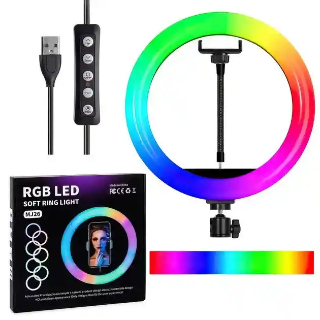 Aro De Luz 26cm Luz Rgb Con Tripode