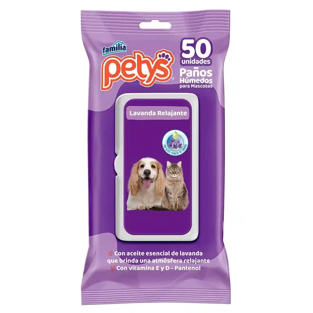 Pañitos Petys Lavanda 50 Unidades