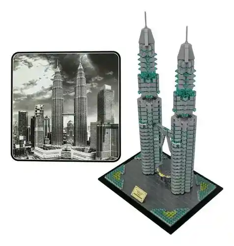 Bloques Construcción X 1875 Piezas Torres Petronas Arquitectura! Juego Juguete De Construcción