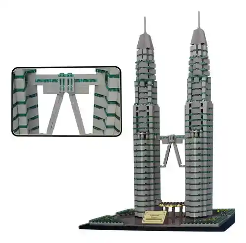 Bloques Construcción X 1875 Piezas Torres Petronas Arquitectura! Juego Juguete De Construcción