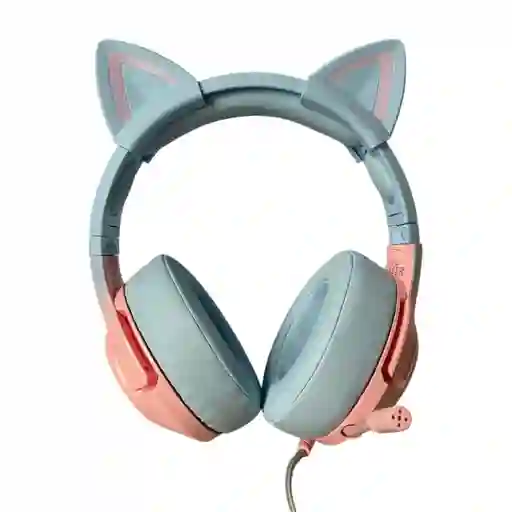 Audifonos Gamer Onikuma K9 Azul Rosa Con Luz Rgb Led