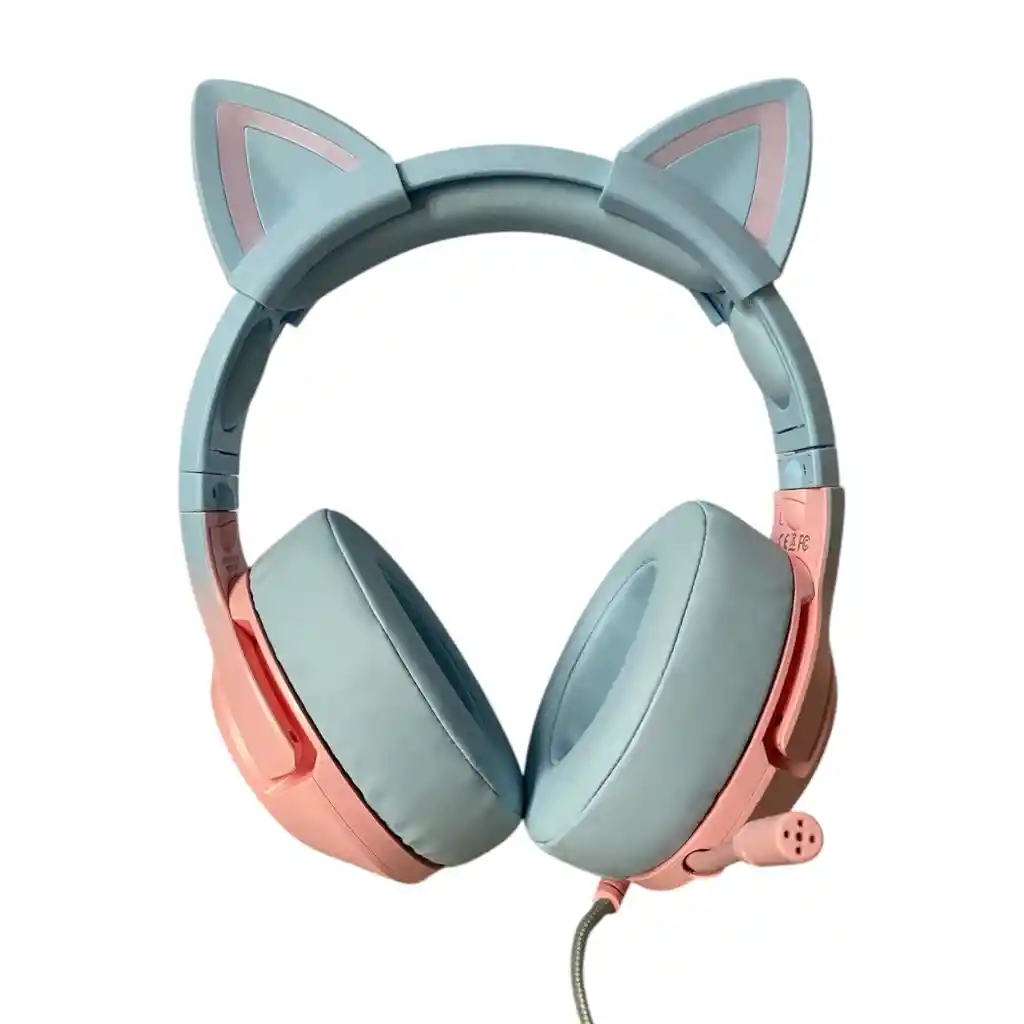 Audifonos Gamer Onikuma K9 Azul Rosa Con Luz Rgb Led