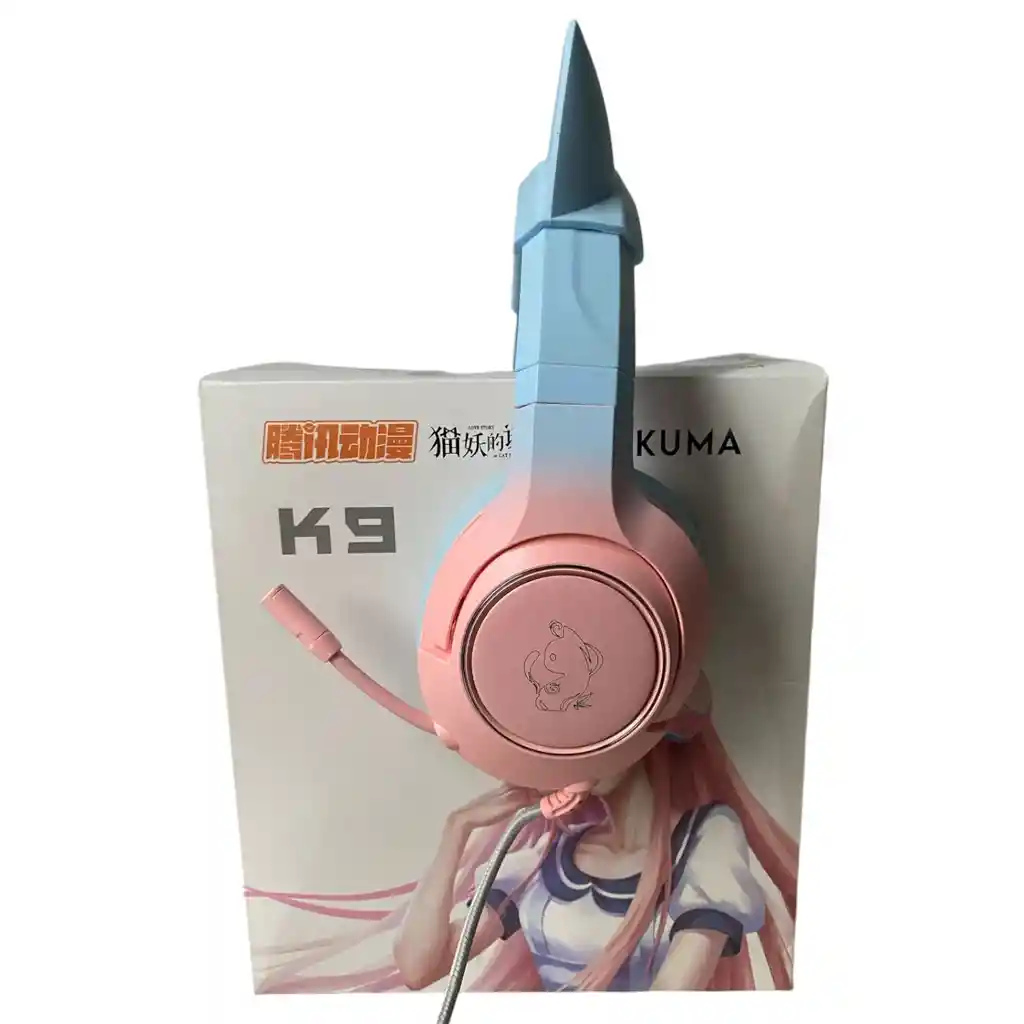 Audifonos Gamer Onikuma K9 Azul Rosa Con Luz Rgb Led