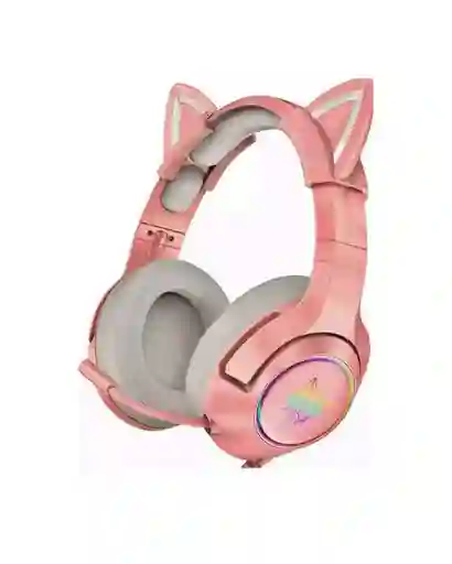 Rgb Diadema Gamer Onikuma K9 Rosa- Sonido 7.1 - Pc Usb