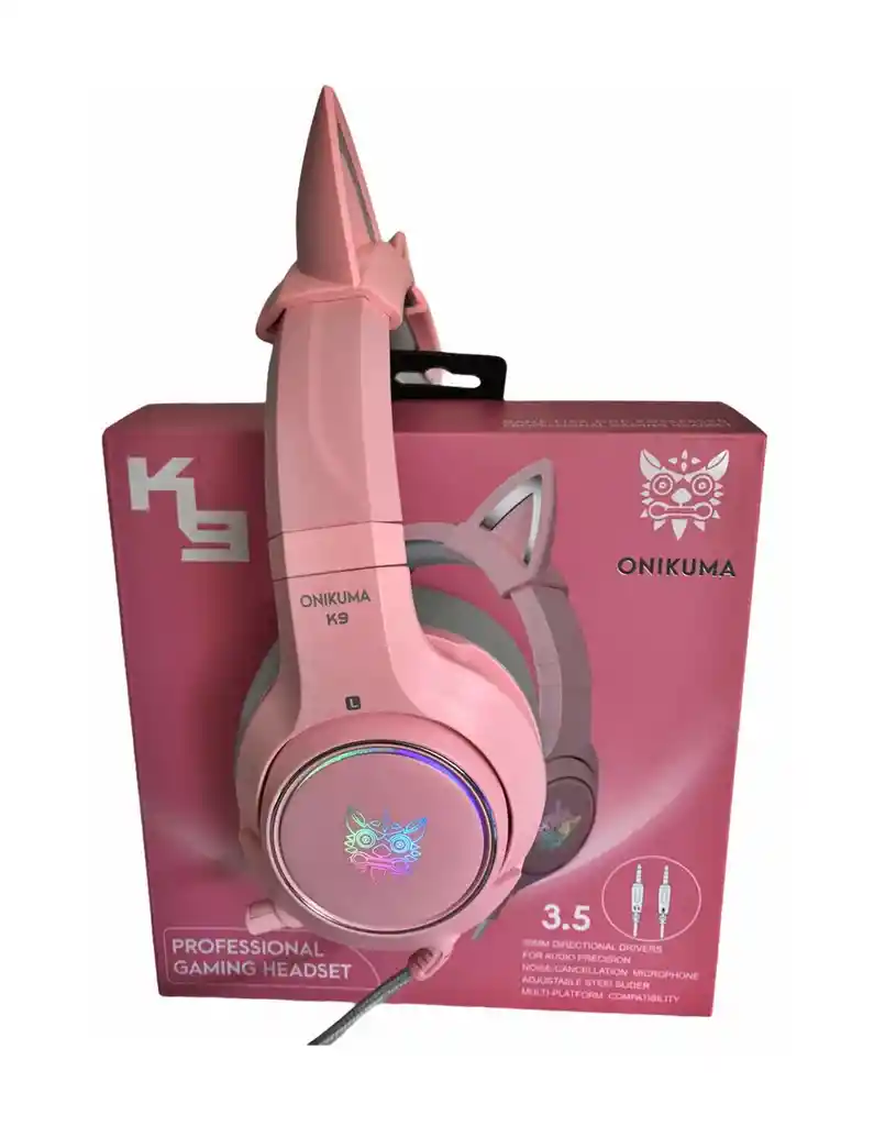 Rgb Diadema Gamer Onikuma K9 Rosa- Sonido 7.1 - Pc Usb