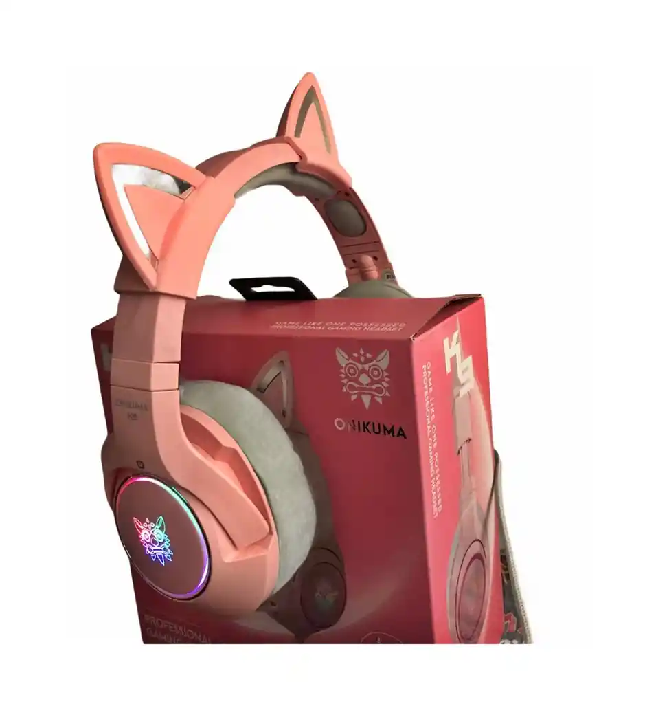 Rgb Diadema Gamer Onikuma K9 Rosa- Sonido 7.1 - Pc Usb