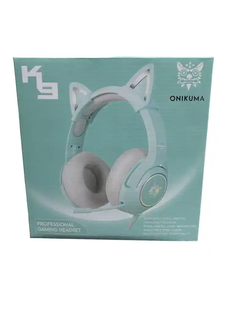 Diadema Gamer K9 Verde Orejas De Gato Onikuma