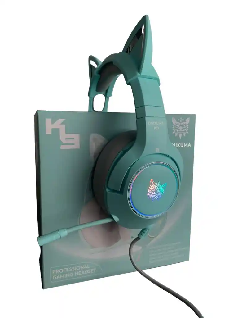 Diadema Gamer K9 Verde Orejas De Gato Onikuma