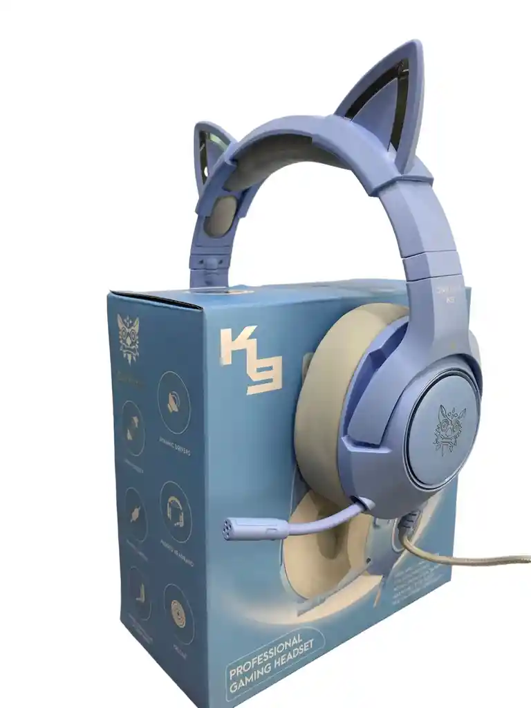 Diadema Gamer K9 Azul Orejas De Gato Onikuma