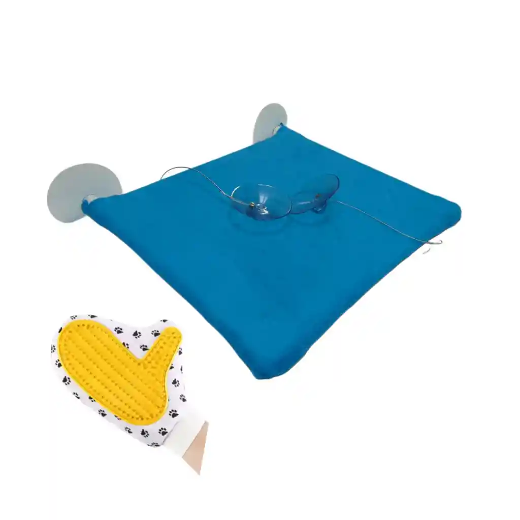 Cama Hamaca Vidrio Mas Guante Celeste