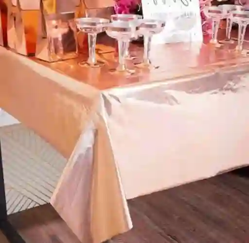 Mantel En Papel Aluminio Oro Rosa Fiestas Y Decoración