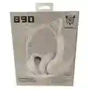 Audífonos Inalámbricos De Gato Blanco Onikuma B90 Luz Rgb