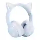 Audífonos Inalámbricos De Gato Blanco Onikuma B90 Luz Rgb