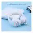 Audífonos Inalámbricos De Gato Blanco Onikuma B90 Luz Rgb
