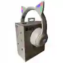 Audífonos Inalámbricos De Gato Blanco Onikuma B90 Luz Rgb