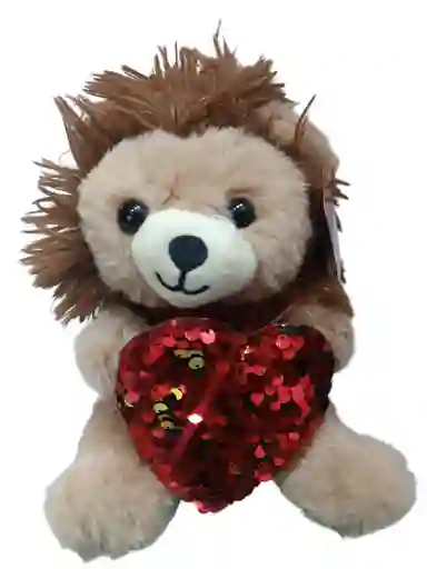 Peluche León Con Corazón De Lentejuelas