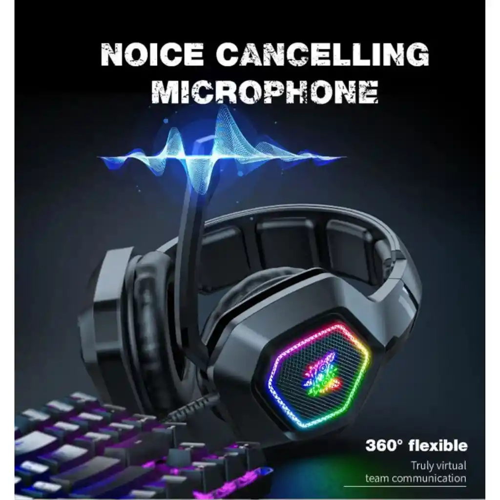 Rgb Audifonos Gamer Onikuma K10 Negro Con Luzled