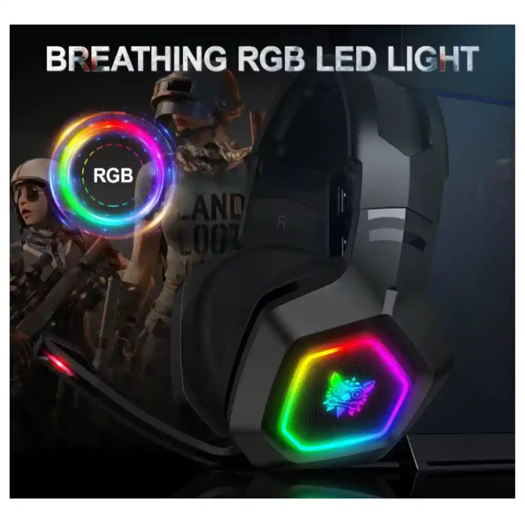 Rgb Audifonos Gamer Onikuma K10 Negro Con Luzled