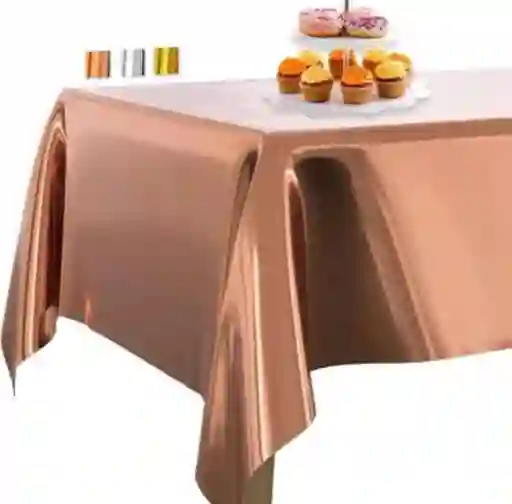 Mantel En Papel Aluminio Oro Rosa Fiestas Y Decoración