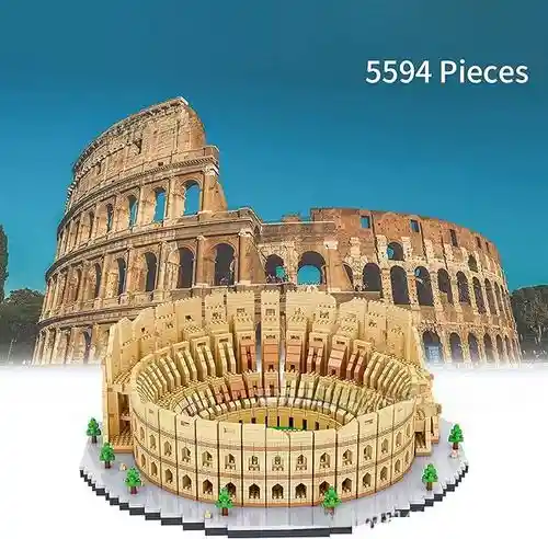 Set Bloques De Construcción Coliseo Romano, Juguete Educativo Para Niño Y Adultos