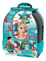 Juguete Set De Veterinaria 3 En 1, En Mochila Con Perro