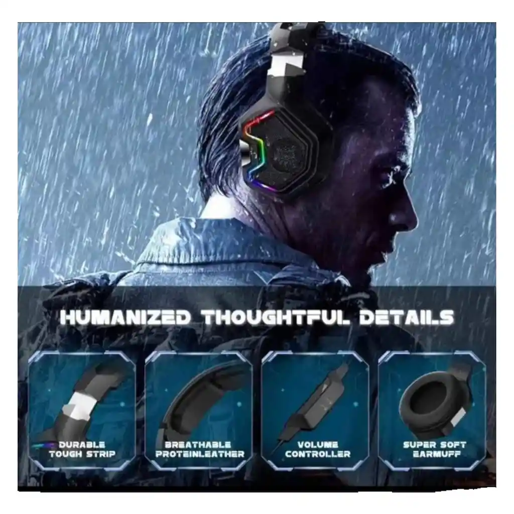 Diadema Auriculares Para Videojuegos Onikuma K10 Pro Luz Led