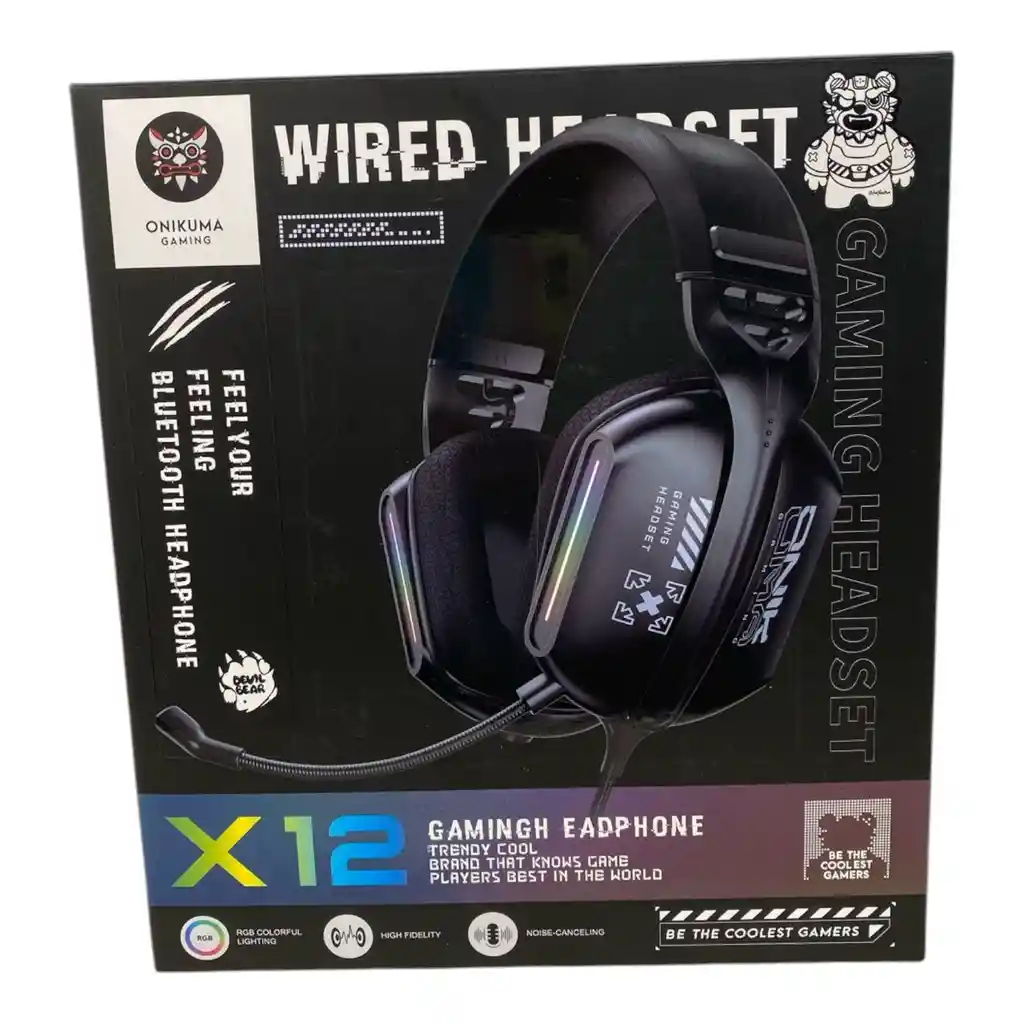 Diadema Auricular Gamer X12 Onikuma Con Luz Rgb
