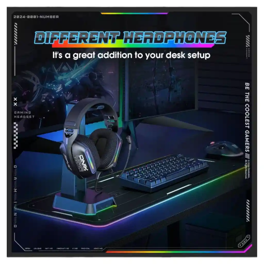 Diadema Auricular Gamer X12 Onikuma Con Luz Rgb