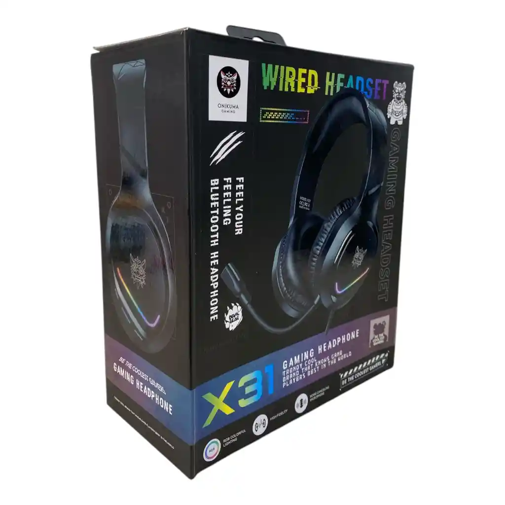 Diadema Auricular Gamer X31 Onikuma Con Luz Rgb