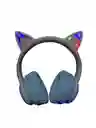 Diadema Bluetooth Orejas De Gato Azul Con Luces Epik