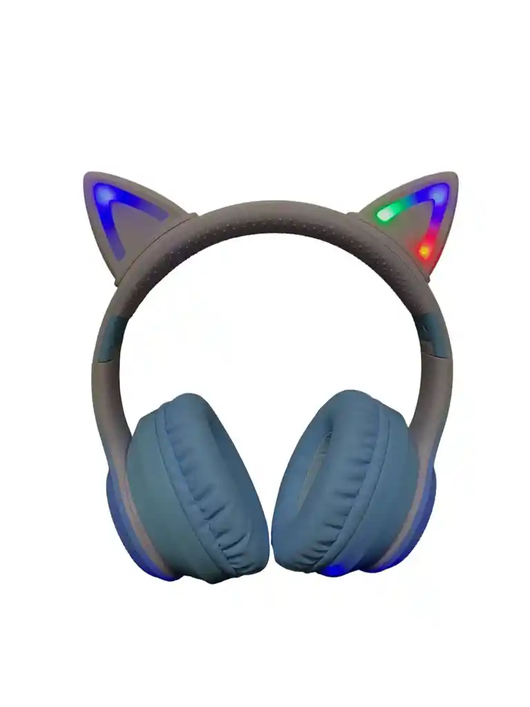Diadema Bluetooth Orejas De Gato Azul Con Luces Epik