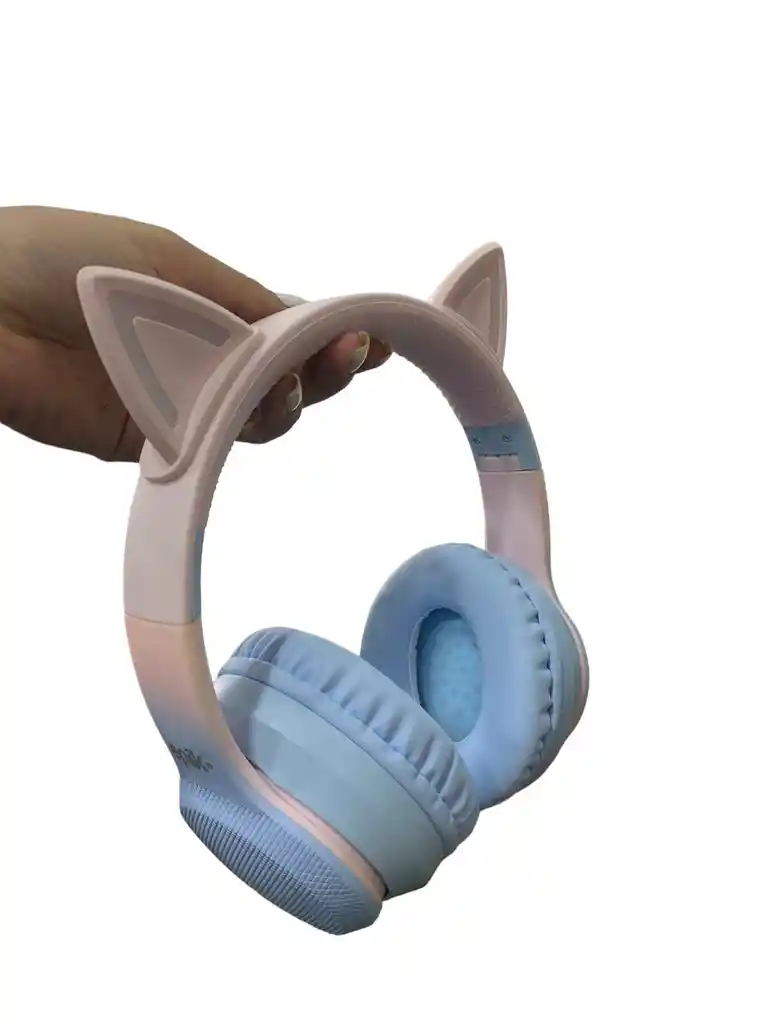 Diadema Bluetooth Orejas De Gato Azul Con Luces Epik