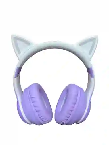 Diadema Bluetooth Orejas De Gato Morada Con Luces Epik