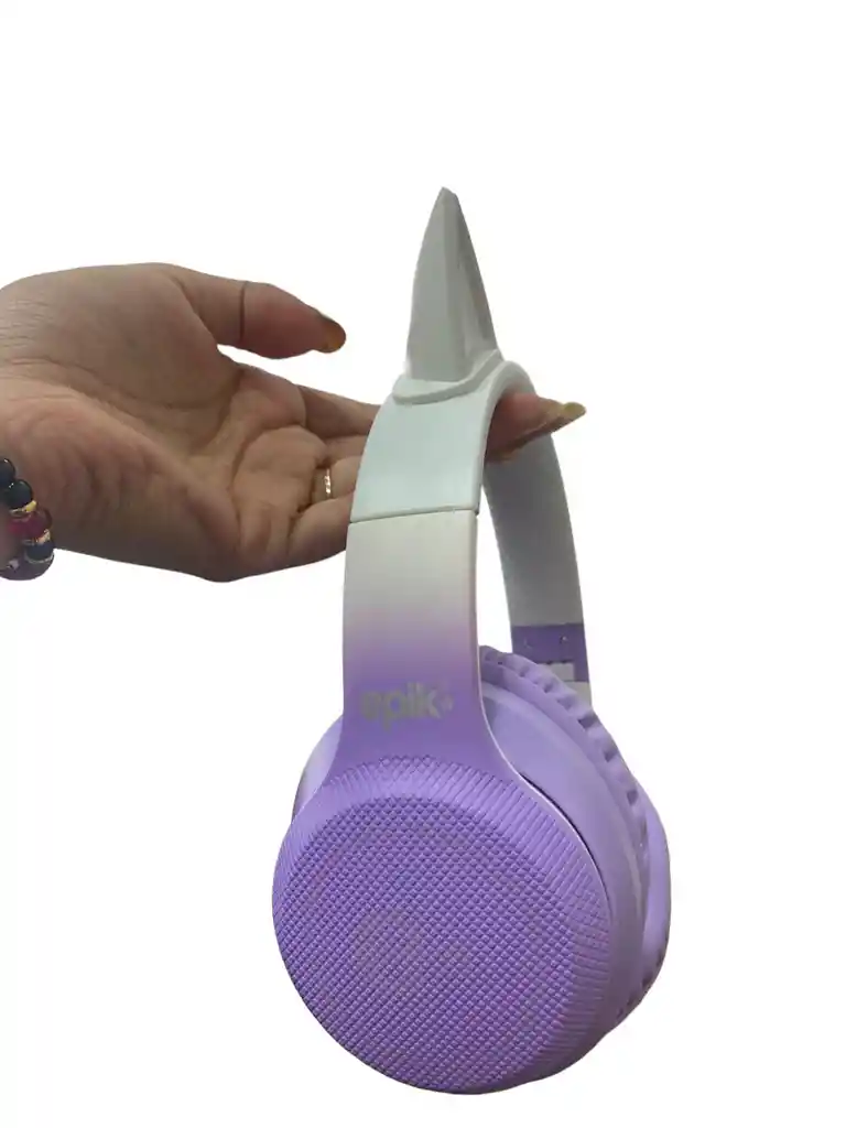 Diadema Bluetooth Orejas De Gato Morada Con Luces Epik