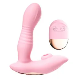 Vibrador O Juguete Sexual De Empuje Con Estimulacion Clitorial