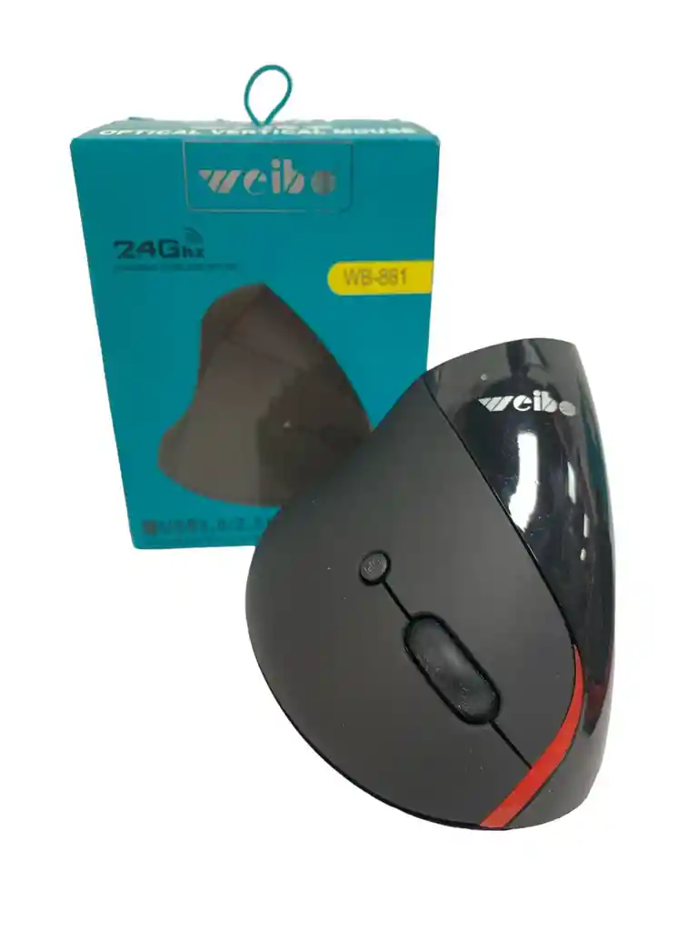 Mouse Vertical Inalámbrico Recargable Weibo Wb-881 Negro