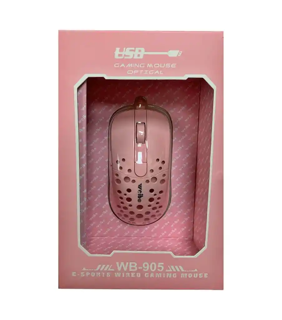 Mouse Gamer Led Rgb Optico Ergonomico 3200ppi Alambrico Usb Wb-905