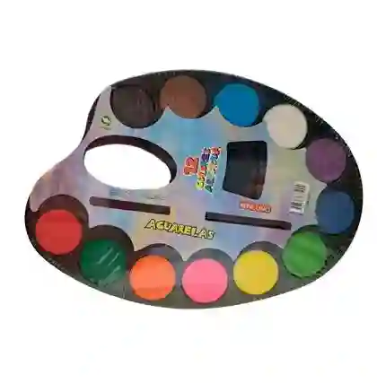 Acuarela Con Paletax 12 Colores