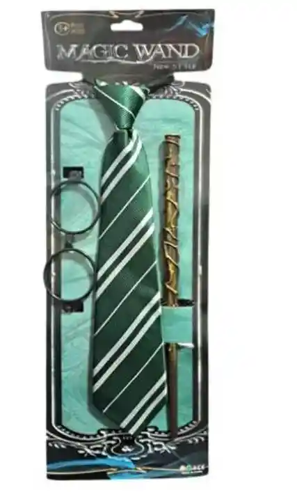Kit Harry Potter Barita, Corbata, Gafas Cosplay Mago Disfraz Halloween
