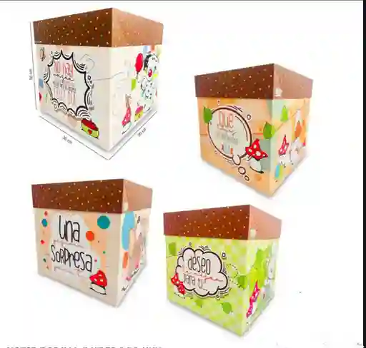 Caja Estampada De 30x30x30 Para Regalos