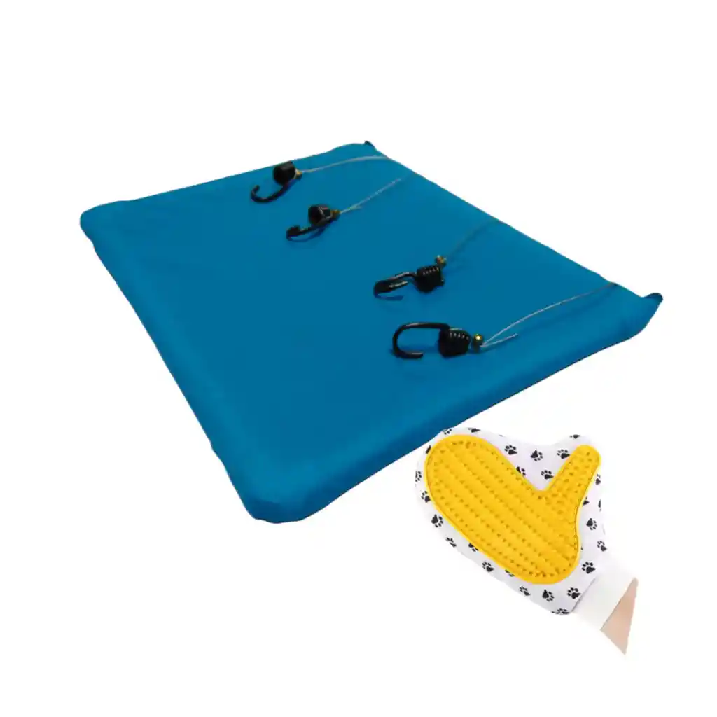 Hamaca Para Gatos Rejas Mas Guante Celeste