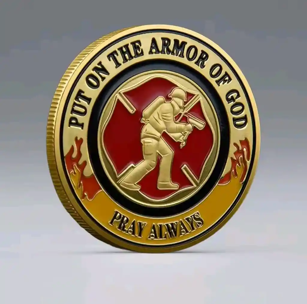 Moneda De Coleccion Bomberos Put On The- Rmor Of God