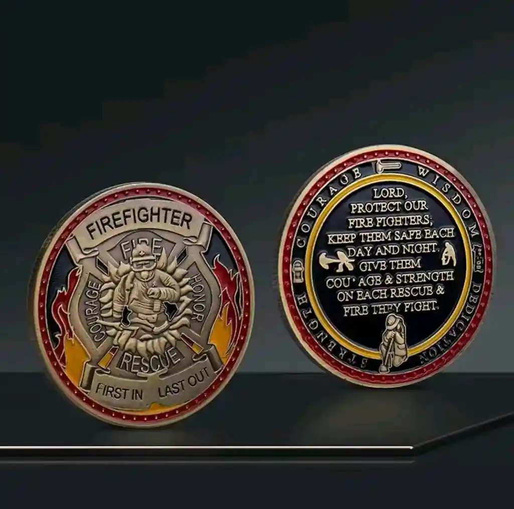 Moneda De Coleccion De Bomberos Firefighter