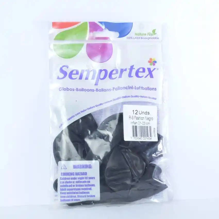 Globos Sempertex Negro R9 X 12 Unidades - Fashion
