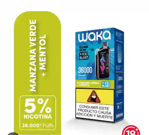 Waka Manzana Verde 36000 Puffs 5% Nicotina