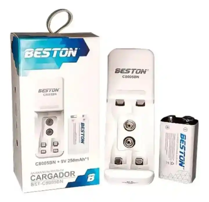 Cargador + Bateria 9v 250mah Beston Compatible Aa/aaa/9v