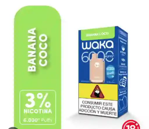 Waka Banana Coco 6000 Puffs 3% Nicotina