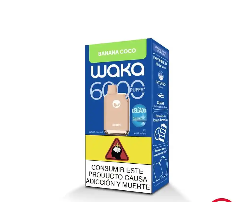 Waka Banana Coco 6000 Puffs 3% Nicotina