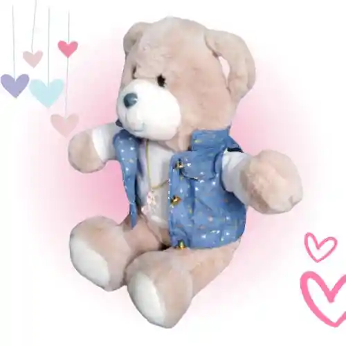 Peluche Oso Chaleco Crema 30cm