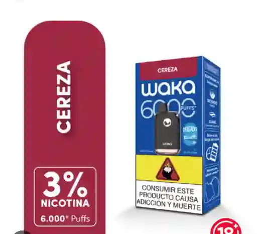 Waka Cereza 6000 Puffs 3% Nicotina